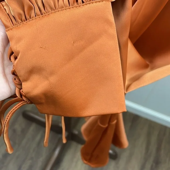 Petal & Pup NWT Rust Orange Satin Torena Dress - Picture 7 of 7